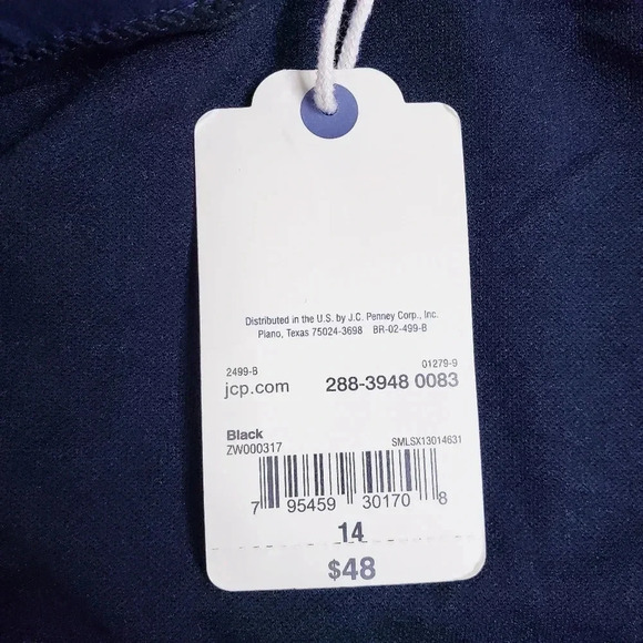 St. John's Bay Swim Short Bottom Color Black Built-In Brief - Picture 12 of 15